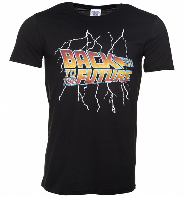 Back to the Future Lightning Bolt Black T-Shirt