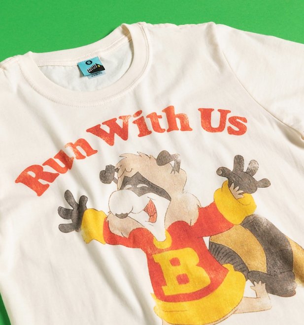 Men S Bert Raccoon Run With Us Ecru T Shirt