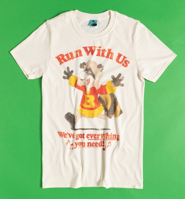 Men's Bert Raccoon Run With Us Ecru T-Shirt