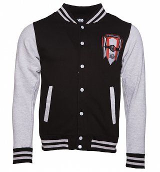 Men's Black And Grey Star Wars First Order Varsity Jacket Men's Black And Grey Star Wars First Order Varsity Jacket