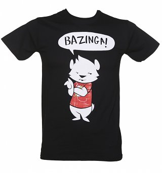 Men's Black Big Bang Theory Bazinga Bear T-Shirt Men's Black Big Bang Theory Bazinga Bear T-Shirt