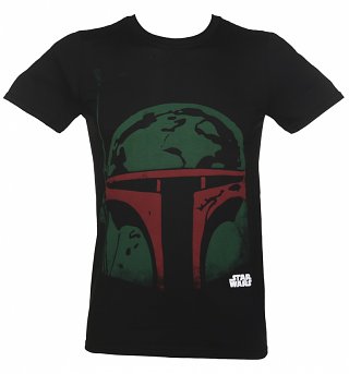 Men's Black Boba Fett Head Star Wars T-Shirt Men's Black Boba Fett Head Star Wars T-Shirt
