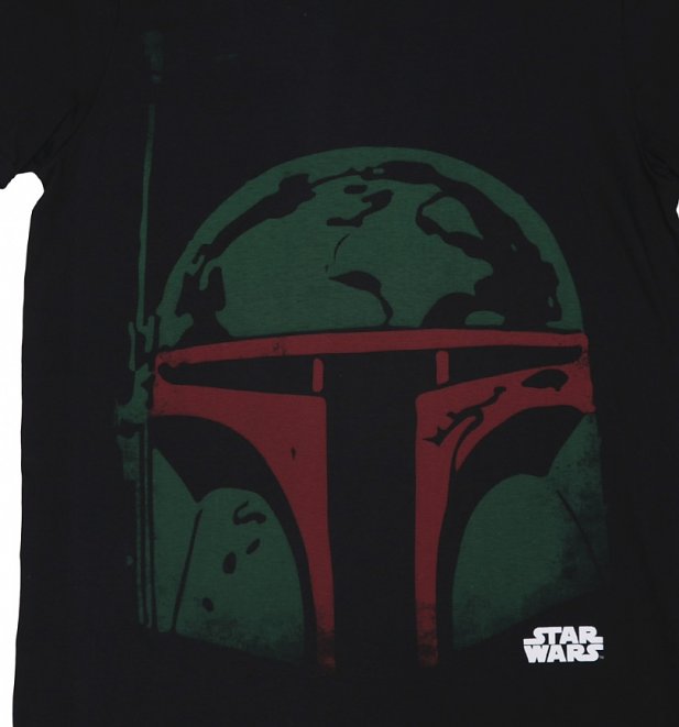 Men's Black Boba Fett Head Star Wars T-Shirt Men's Black Boba Fett Head Star Wars T-Shirt