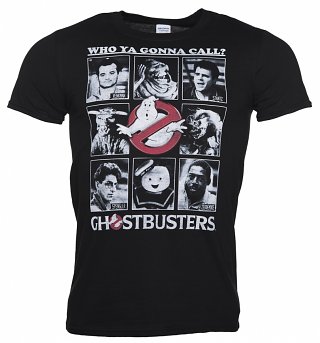 Men's Black Classic Photo Cards Ghostbusters T-Shirt Men's Black Classic Photo Cards Ghostbusters T-Shirt