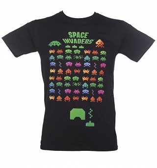 Men's Black Classic Space Invaders T-Shirt Men's Black Classic Space Invaders T-Shirt