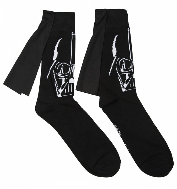 Men's Black Darth Vader Socks With Cape Men's Black Darth Vader Socks With Cape
