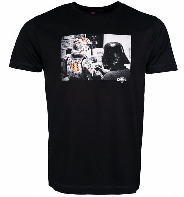 Men's Black Darth Vader Stormtrooper Star Wars Inked T-Shirt from Chunk Men's Black Darth Vader Stormtrooper Star Wars Inked T-Shirt from Chunk