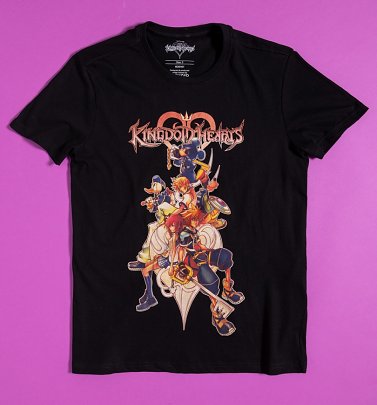 Men's Black Disney Kingdom Hearts T-Shirt from Difuzed Men's Black Disney Kingdom Hearts T-Shirt from Difuzed
