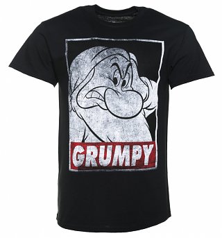 Men's Black Disney Snow White And The Seven Dwarfs Grumpy T-Shirt Men's Black Disney Snow White And The Seven Dwarfs Grumpy T-Shirt