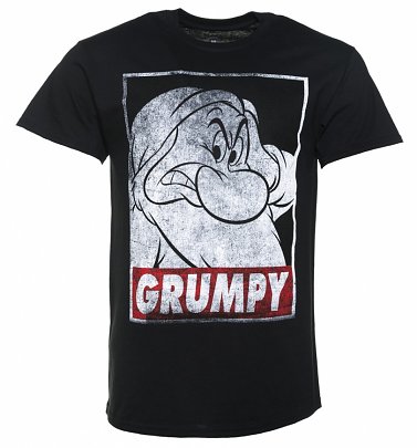 Men's Black Disney Snow White And The Seven Dwarfs Grumpy T-Shirt Men's Black Disney Snow White And The Seven Dwarfs Grumpy T-Shirt