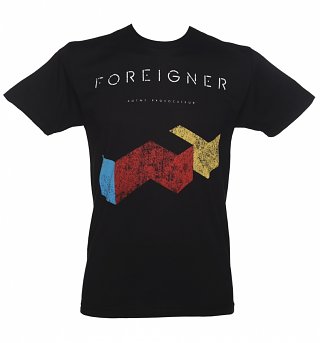 Men's Black Foreigner T-Shirt from Goodie Two Sleeves Men's Black Foreigner T-Shirt from Goodie Two Sleeves