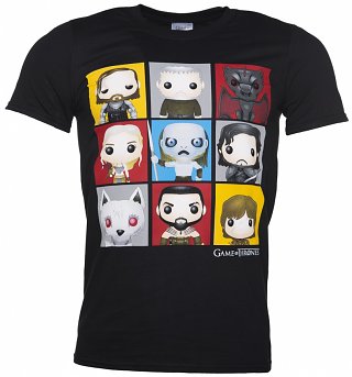 Men's Black Game Of Thrones Funko Characters T-Shirt Men's Black Game Of Thrones Funko Characters T-Shirt