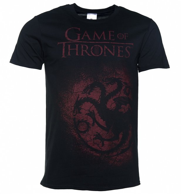 Men's Black Game Of Thrones Targaryen Spray T-Shirt Men's Black Game Of Thrones Targaryen Spray T-Shirt