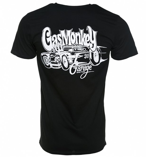 Men's Black Gas Monkey Garage White Car Fast N' Loud T-Shirt Men's Black Gas Monkey Garage White Car Fast N' Loud T-Shirt