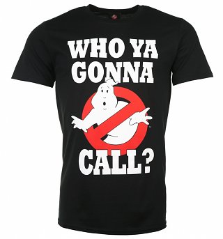 Men's Black Ghostbusters Who Ya Gonna Call T-Shirt Men's Black Ghostbusters Who Ya Gonna Call T-Shirt