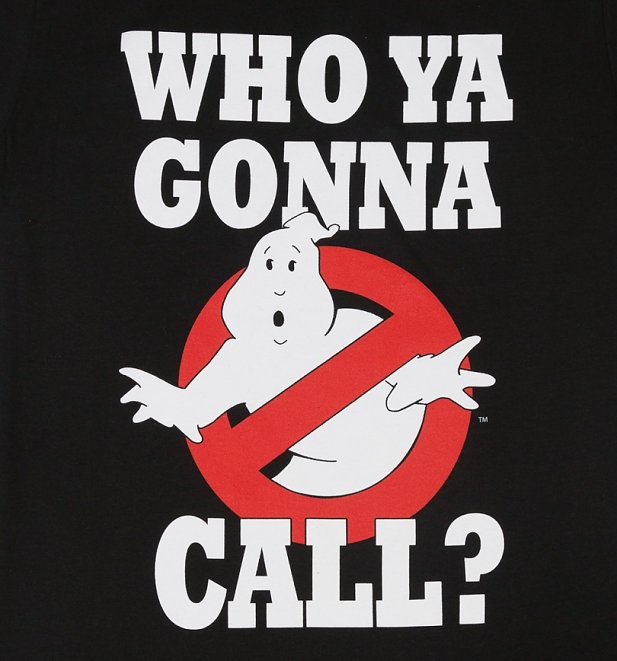 Men's Black Ghostbusters Who Ya Gunna Call T-Shirt Men's Black Ghostbusters Who Ya Gunna Call T-Shirt