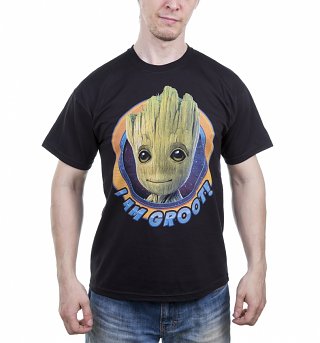 Men's Black Guardians Of The Galaxy I Am Groot T-Shirt Men's Black Guardians Of The Galaxy I Am Groot T-Shirt