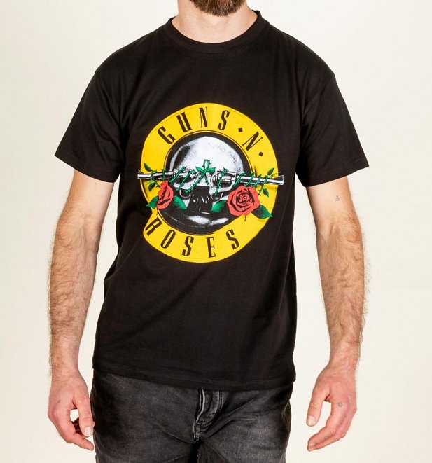 Men's Black Guns N Roses Classic Logo T-Shirt