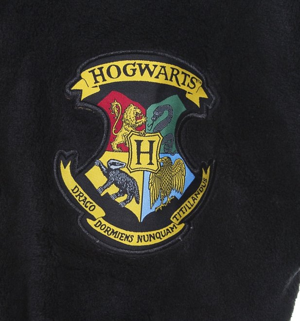 Men's Black Harry Potter Hogwarts Dressing Gown Men's Black Harry Potter Hogwarts Dressing Gown