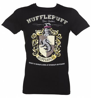 Men's Black Harry Potter Hufflepuff Team Quidditch T-Shirt Men's Black Harry Potter Hufflepuff Team Quidditch T-Shirt