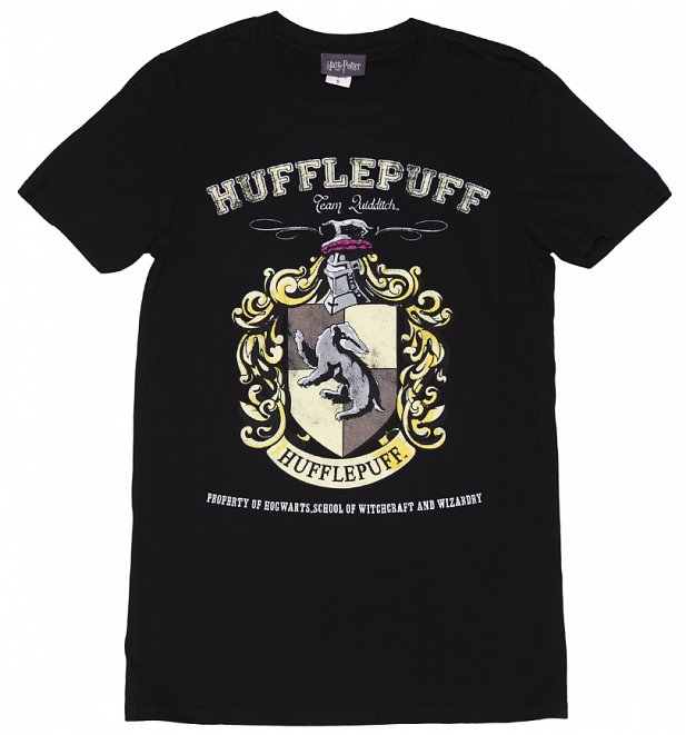 Men's Black Harry Potter Hufflepuff Team Quidditch T-Shirt