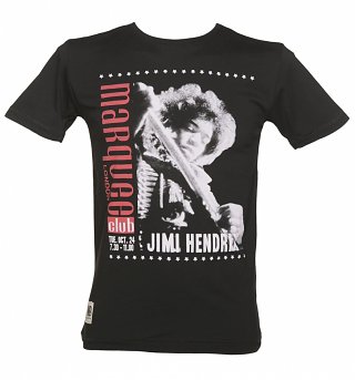 Men's Black Jimi Hendrix Marquee Club T-Shirt from Worn By Men's Black Jimi Hendrix Marquee Club T-Shirt from Worn By