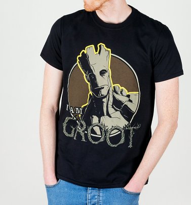 Men's Black Marvel I Am Groot T-Shirt Men's Black Marvel I Am Groot T-Shirt