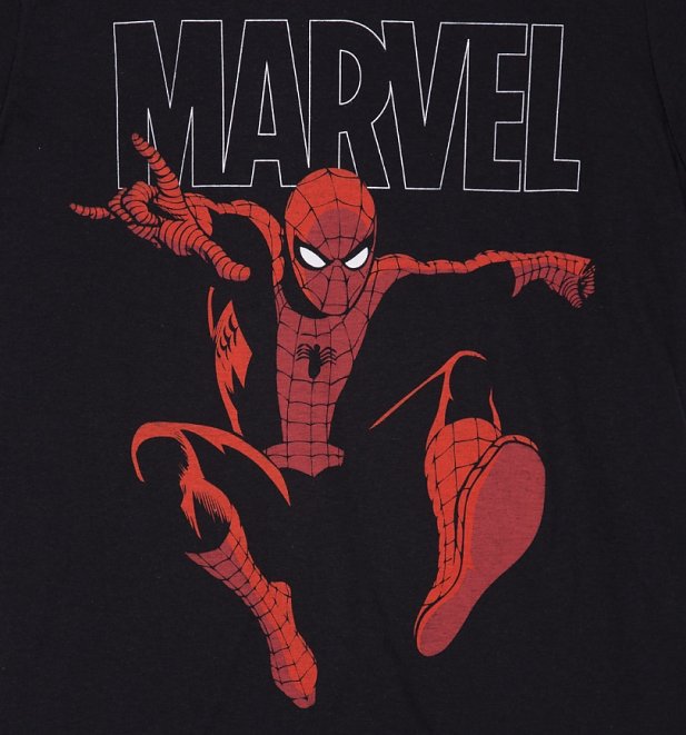 Men's Black Marvel Spider-Man Strike T-Shirt