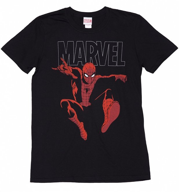Men's Black Marvel Spider-Man Strike T-Shirt