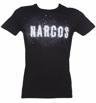 Men's Black Narcos Puff Print T-Shirt Men's Black Narcos Puff Print T-Shirt