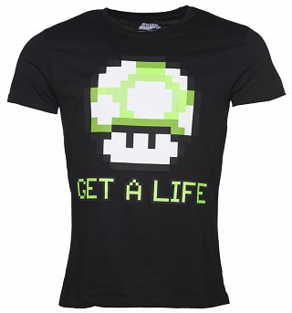 Men's Black Nintendo Get A Life T-Shirt Men's Black Nintendo Get A Life T-Shirt