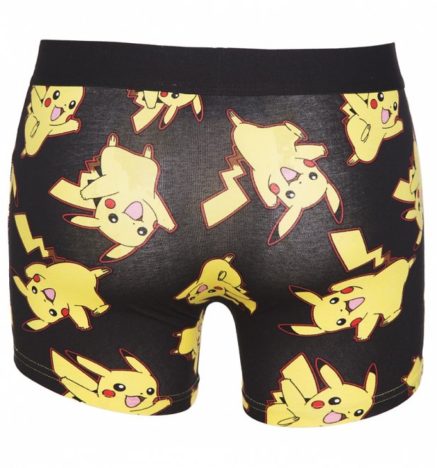 Men's Black Pikachu All Over Print Pokemon Boxer Shorts Men's Black Pikachu All Over Print Pokemon Boxer Shorts