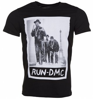 Men's Black Run DMC Paris Photo T-Shirt Men's Black Run DMC Paris Photo T-Shirt