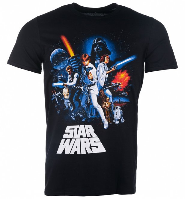 Men's Black Star Wars A New Hope Poster T-Shirt Men's Black Star Wars A New Hope Poster T-Shirt