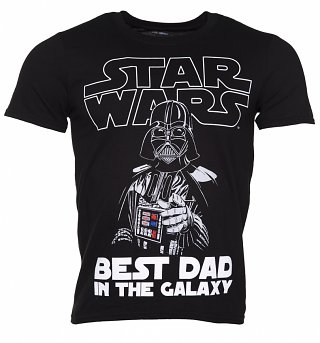 Men's Black Star Wars Best Dad In The Galaxy T-Shirt Men's Black Star Wars Best Dad In The Galaxy T-Shirt