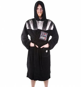 Men's Black Star Wars Darth Vader Hooded Dressing Gown With Breathing Sounds Men's Black Star Wars Darth Vader Hooded Dressing Gown With Breathing Sounds