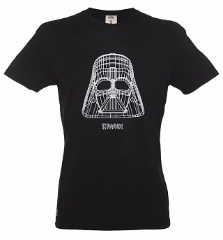 Men's Black Star Wars Darth Vader Wire Frame T-Shirt from Chunk Men's Black Star Wars Darth Vader Wire Frame T-Shirt from Chunk