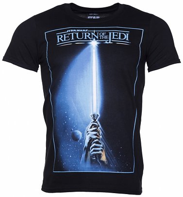Men's Black Star Wars Lightsaber Jedi T-Shirt Men's Black Star Wars Lightsaber Jedi T-Shirt