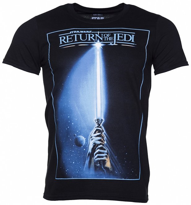 Men's Black Star Wars Lightsaber Jedi T-Shirt Men's Black Star Wars Lightsaber Jedi T-Shirt