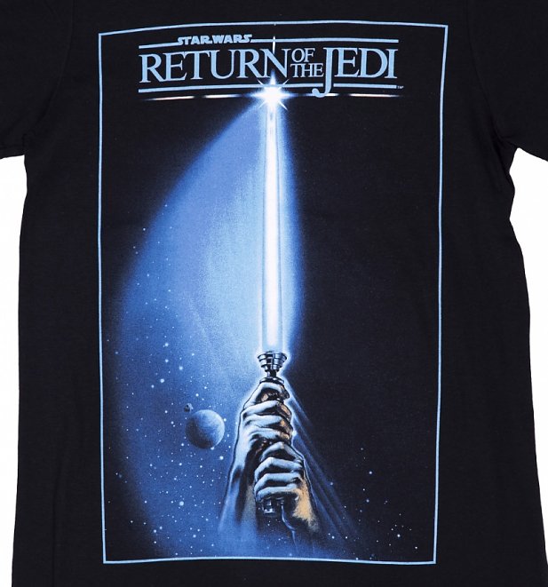 Men's Black Star Wars Lightsaber Jedi T-Shirt Men's Black Star Wars Lightsaber Jedi T-Shirt