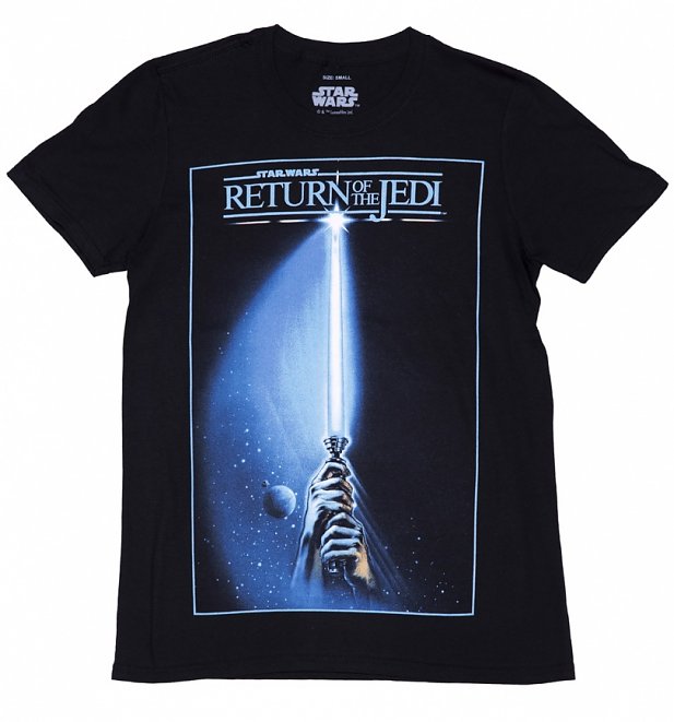 Men's Black Star Wars Lightsaber Jedi T-Shirt Men's Black Star Wars Lightsaber Jedi T-Shirt