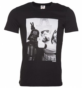 Men's Black Stormtrooper And Darth Vader Selfie Star Wars T-Shirt from Chunk Men's Black Stormtrooper And Darth Vader Selfie Star Wars T-Shirt from Chunk