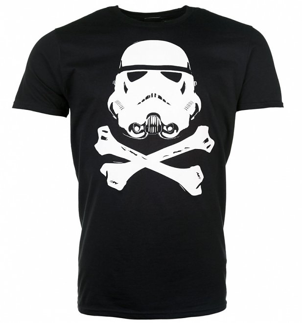 Men's Black Stormtrooper Helmet and Crossbones T-Shirt Men's Black Stormtrooper Helmet and Crossbones T-Shirt