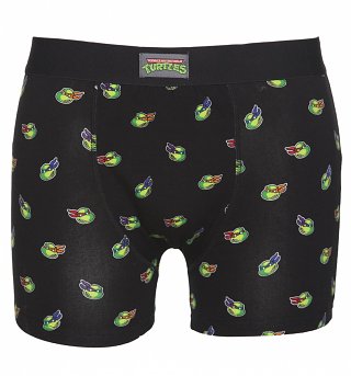 Men's Black Teenage Mutant Ninja Turtles Faces Boxer Shorts Men's Black Teenage Mutant Ninja Turtles Faces Boxer Shorts