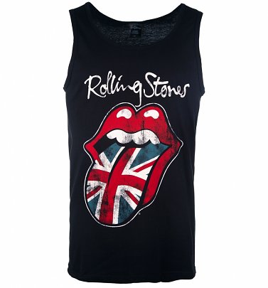Men's Black The Rolling Stones UK Tongue Vest Men's Black The Rolling Stones UK Tongue Vest