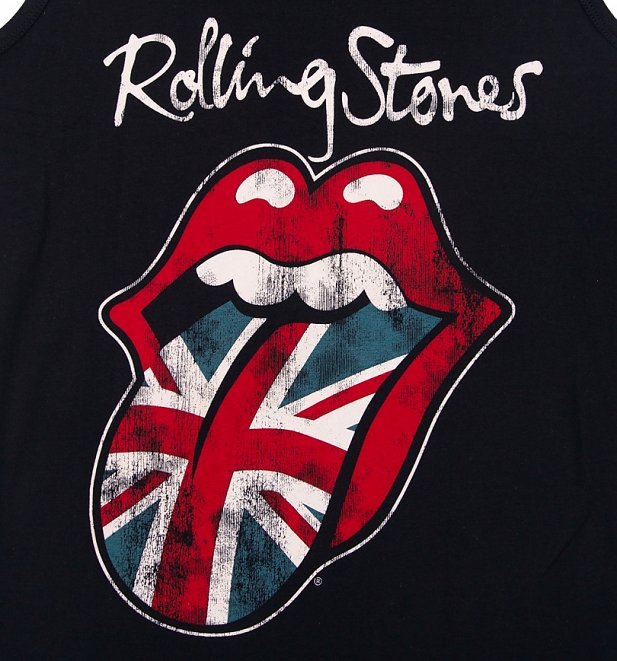 Men's Black The Rolling Stones UK Tongue Vest Men's Black The Rolling Stones UK Tongue Vest