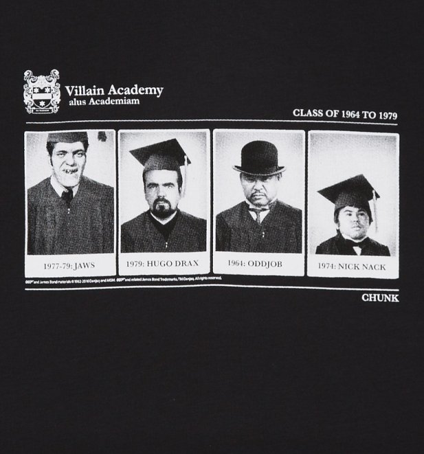 Men's Black Villain Academy James Bond T-Shirt from Chunk Men's Black Villain Academy James Bond T-Shirt from Chunk