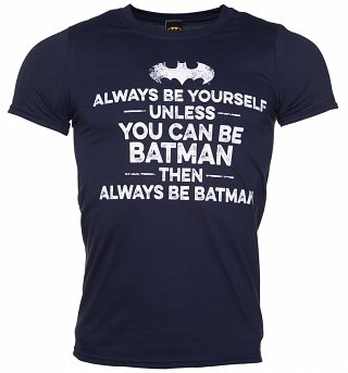 Men's Navy Always Be Batman Slogan T-Shirt Men's Navy Always Be Batman Slogan T-Shirt