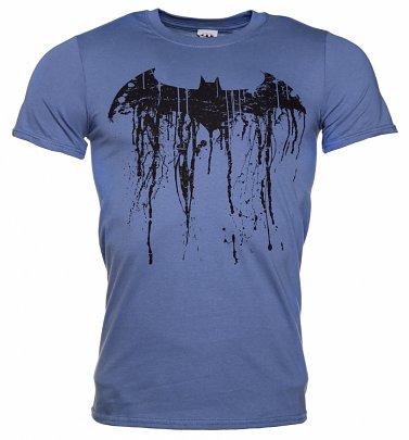 Men's Blue Batman Graffiti Logo T-Shirt Men's Blue Batman Graffiti Logo T-Shirt