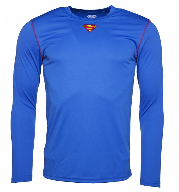 Men's Blue DC Comics Superman Long Sleeve Performance T-Shirt Men's Blue DC Comics Superman Long Sleeve Performance T-Shirt